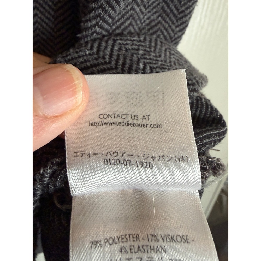 Eddie Bauer Sleeveless Top Women XL Grey Herringbone Tank Office Work Business - Picture 9 of 13